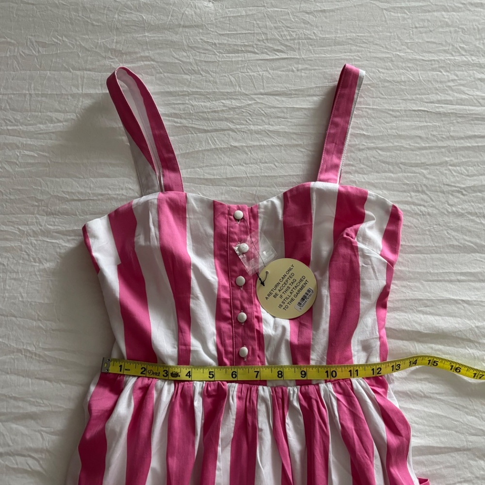 NWT! Lindy Bop Corinna Dress Pink/White Stripe XS - Picture 6 of 9